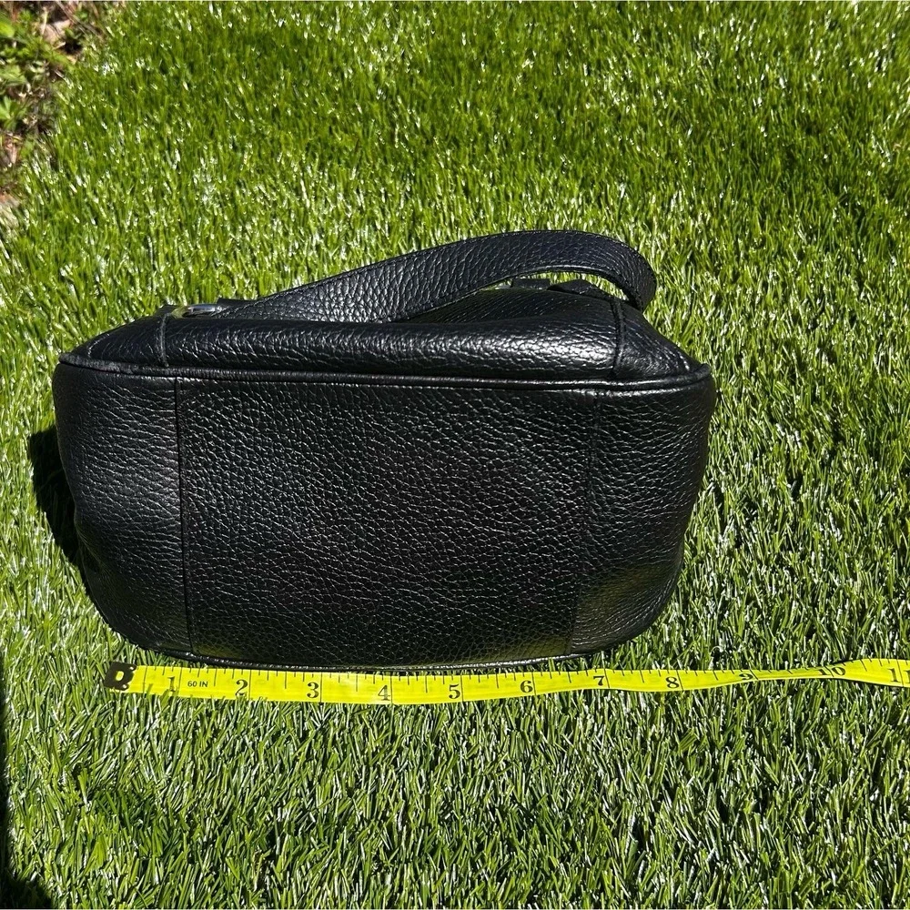 Cristian Black Pebbled Leather Handbag Made in Italy Silver Hardware Top Handle‎